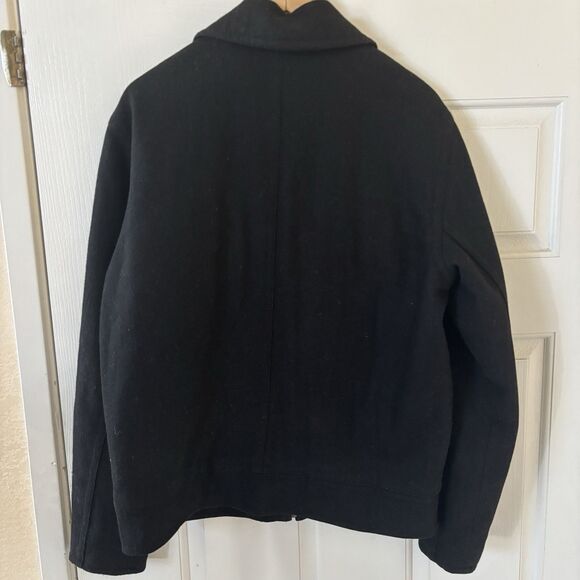 Vintage Aeropostale Compagnie Wool Jacket Size M Black Classic Outdoors Moto 90s - Picture 7 of 11